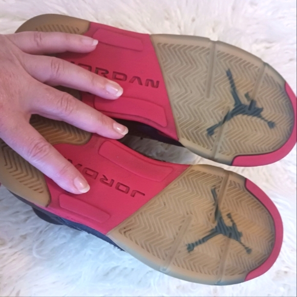 Jordan 5 Retro Satin Bred Black Red Basketball Sneakers Shoes - Picture 6 of 12